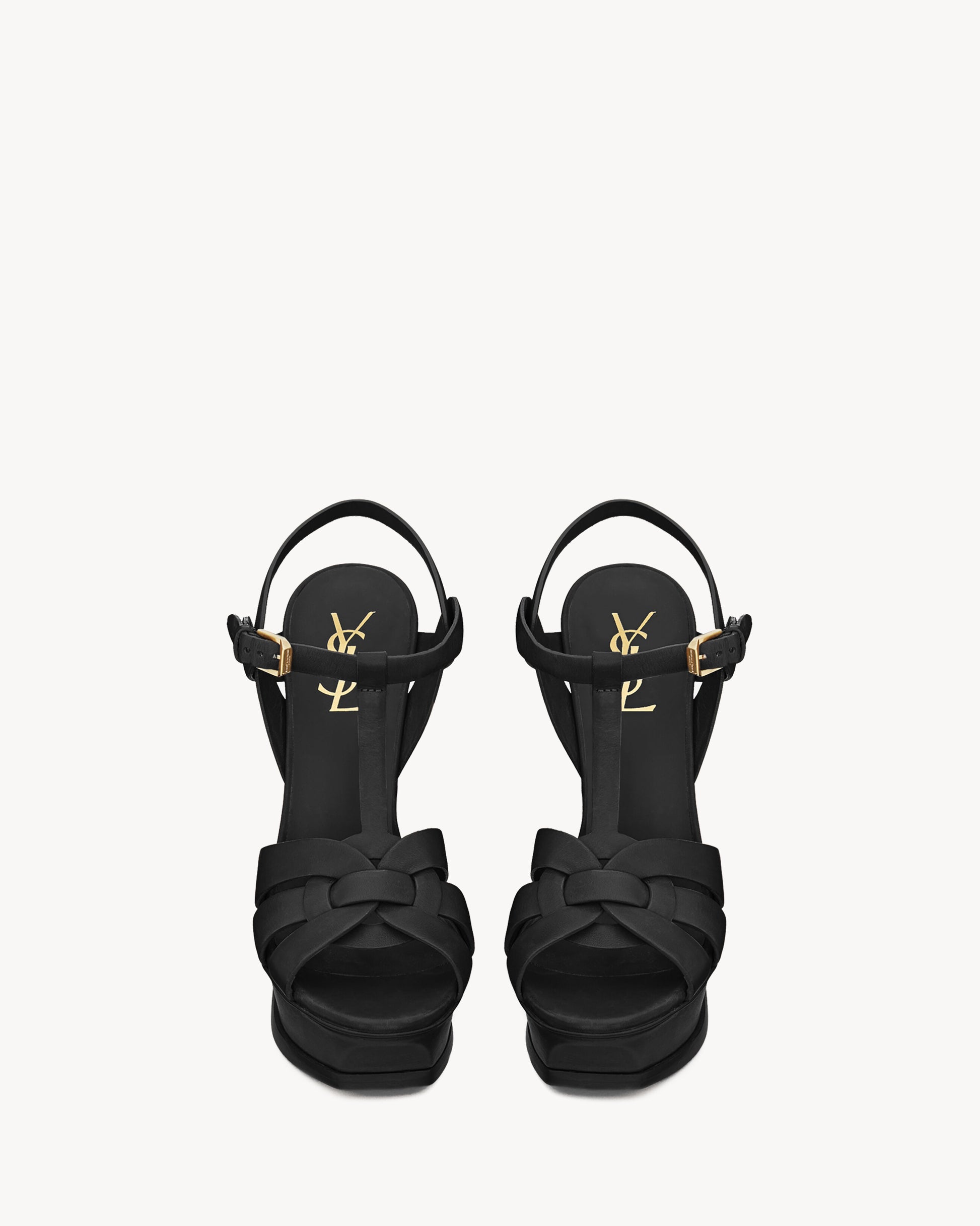 TRIBUTE platform sandals in smooth leather