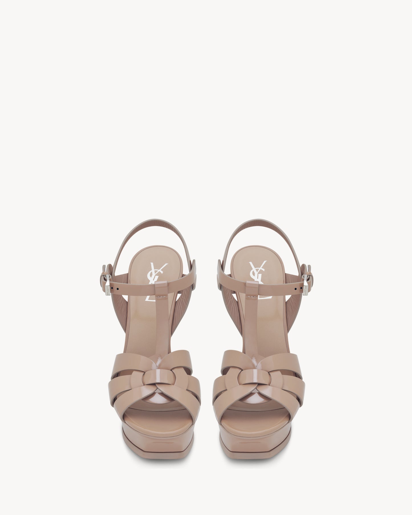 TRIBUTE platform sandals in patent leather