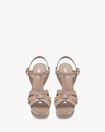 TRIBUTE platform sandals in patent leather
