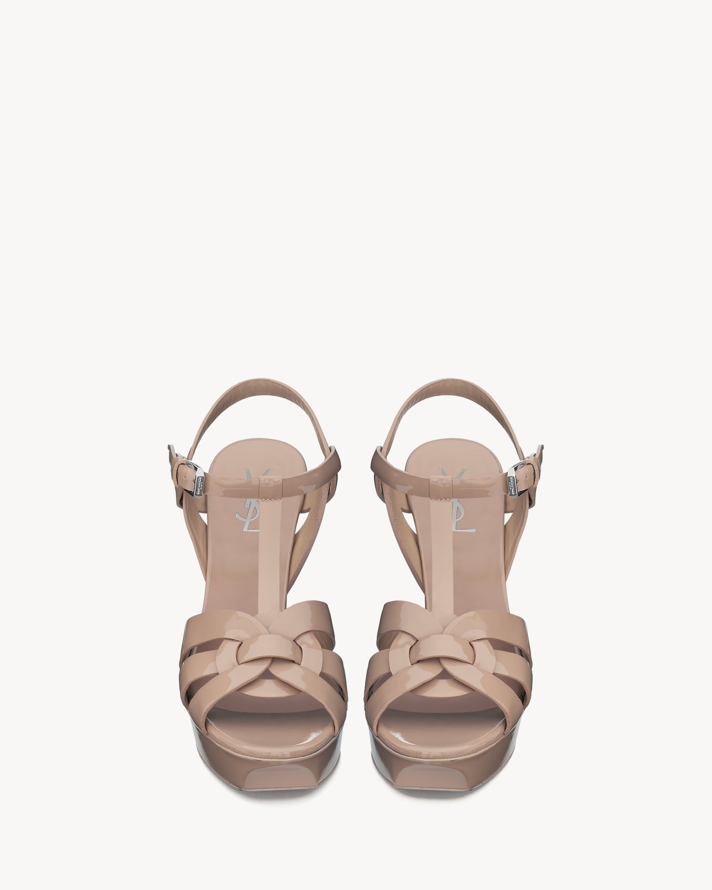 TRIBUTE platform sandals in patent leather