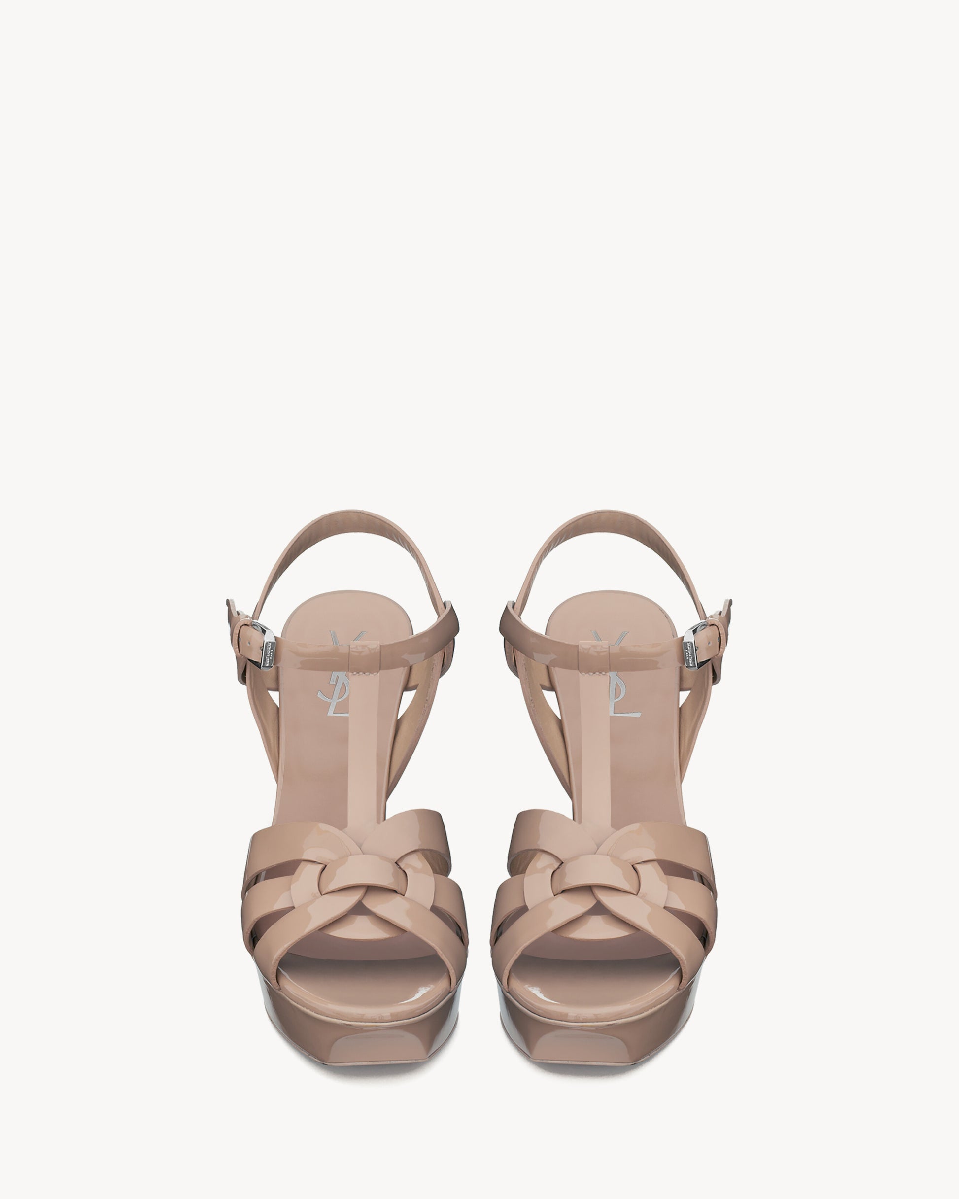 TRIBUTE platform sandals in patent leather