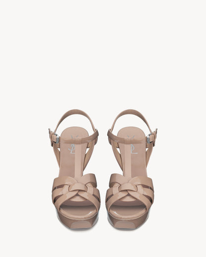 TRIBUTE platform sandals in patent leather