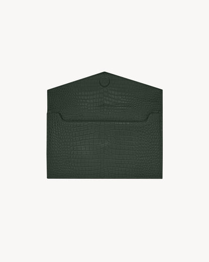UPTOWN POUCH IN CROCODILE-EMBOSSED SHINY LEATHER