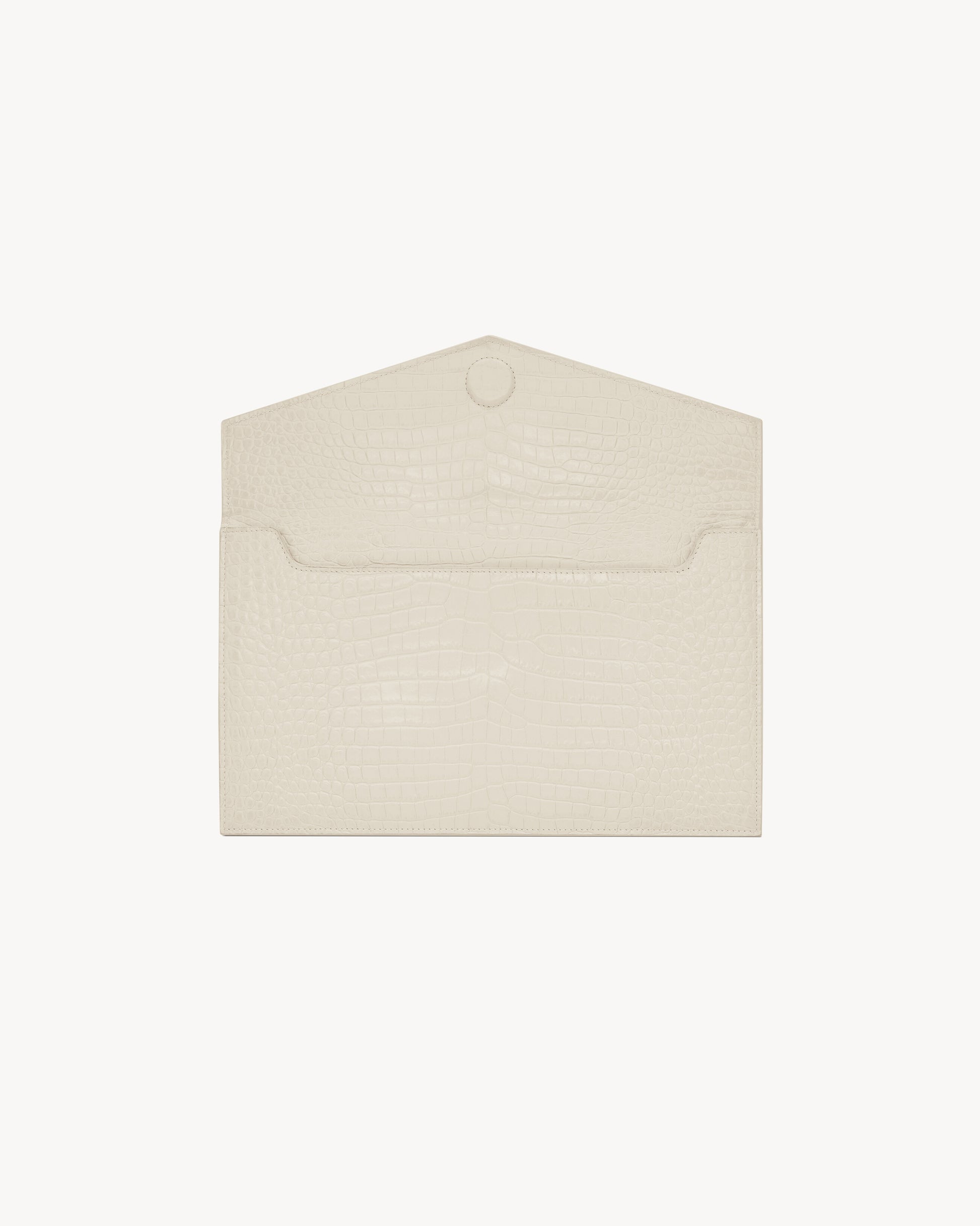 UPTOWN POUCH IN CROCODILE-EMBOSSED SHINY LEATHER