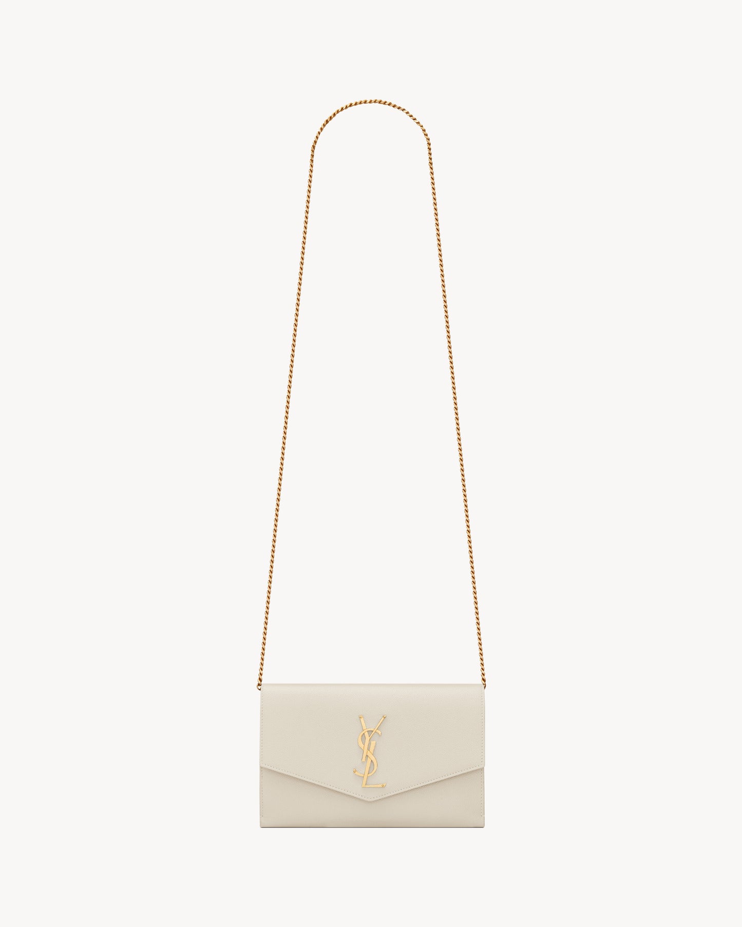 UPTOWN CHAIN WALLET IN GRAIN DE POUDRE EMBOSSED LEATHER