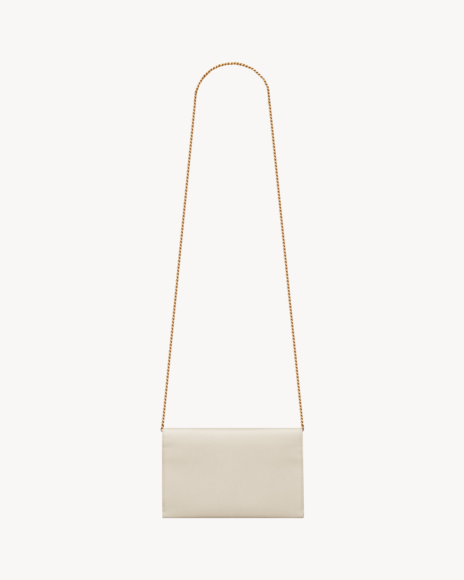 UPTOWN CHAIN WALLET IN GRAIN DE POUDRE EMBOSSED LEATHER