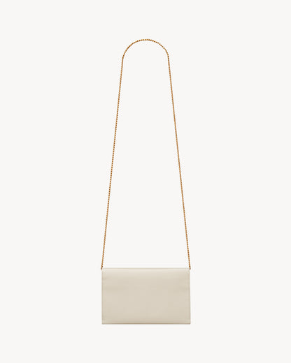 UPTOWN CHAIN WALLET IN GRAIN DE POUDRE EMBOSSED LEATHER