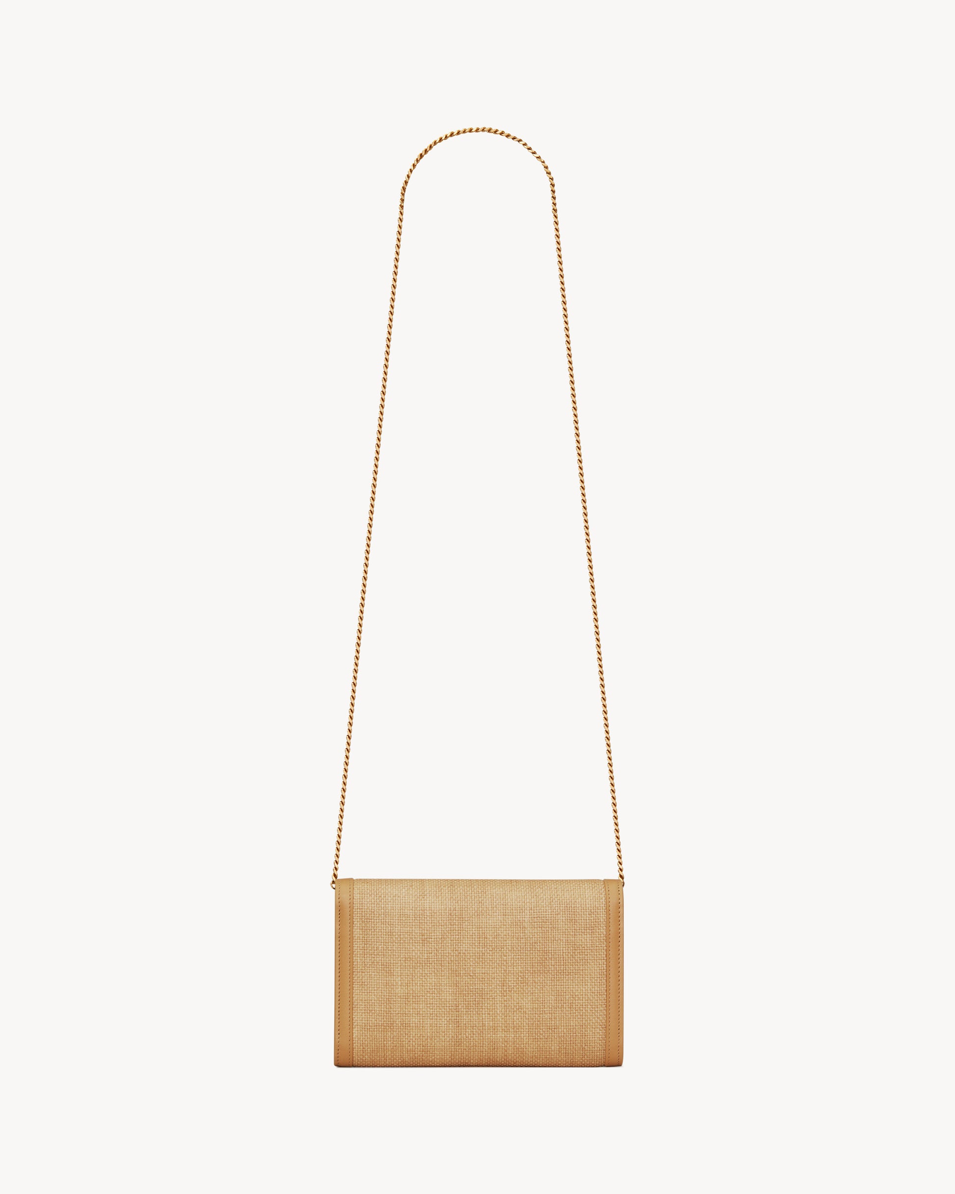 UPTOWN chain wallet in micro raffia