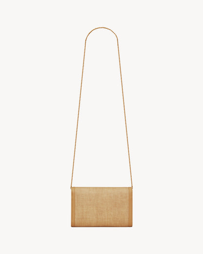 UPTOWN chain wallet in micro raffia