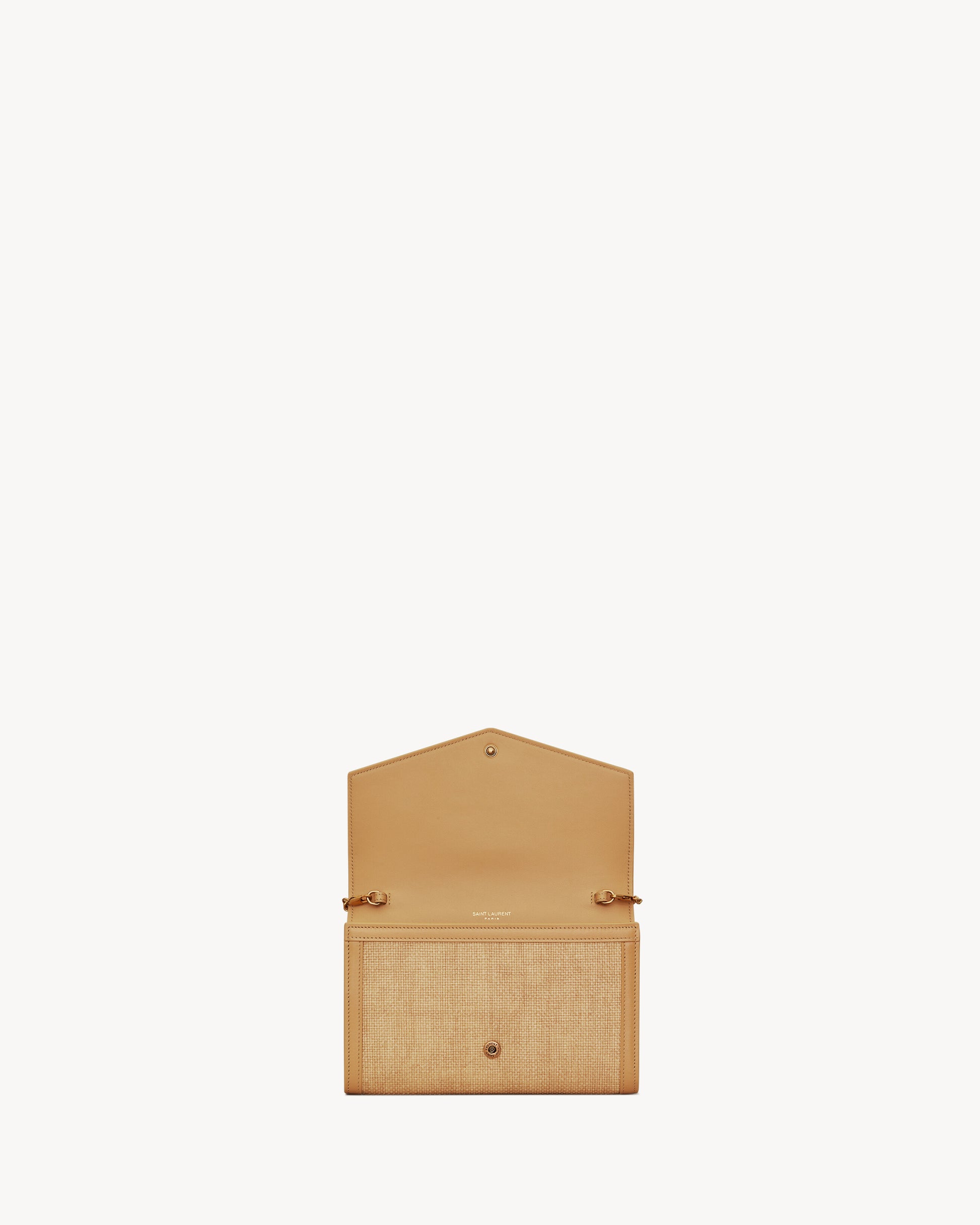 UPTOWN chain wallet in micro raffia