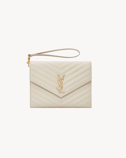 CASSANDRE MATELASSÉ FLAP POUCH in grain de poudre leather