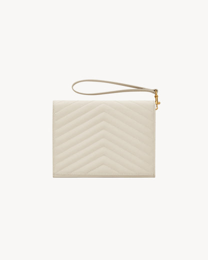 CASSANDRE MATELASSÉ FLAP POUCH in grain de poudre leather