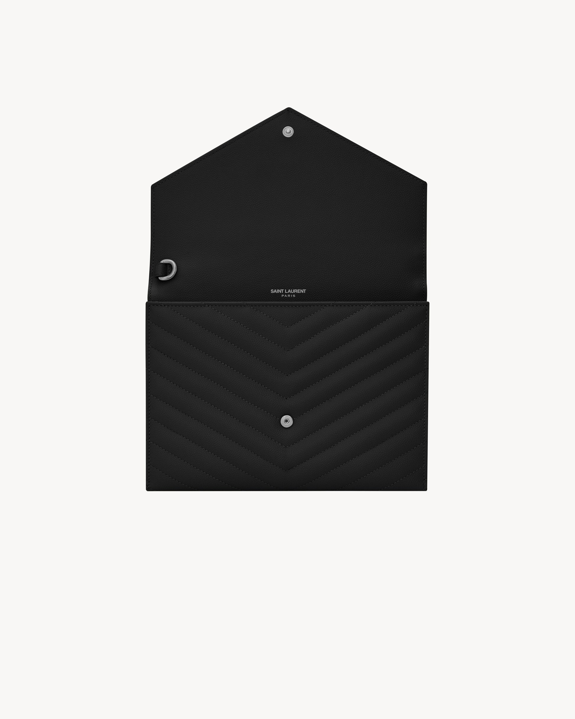 CASSANDRE MATELASSÉ FLAP POUCH IN GRAIN DE POUDRE LEATHER