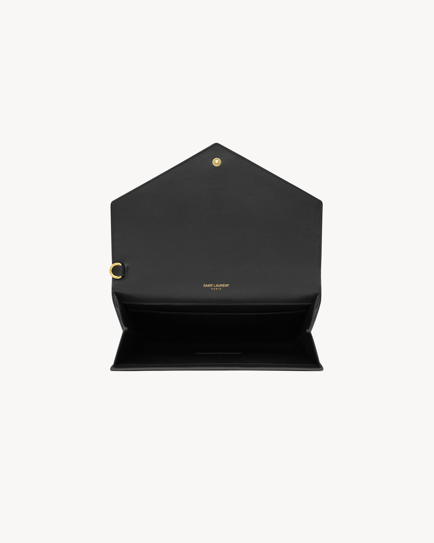 CASSANDRE flap pouch in crocodile-embossed shiny leather
