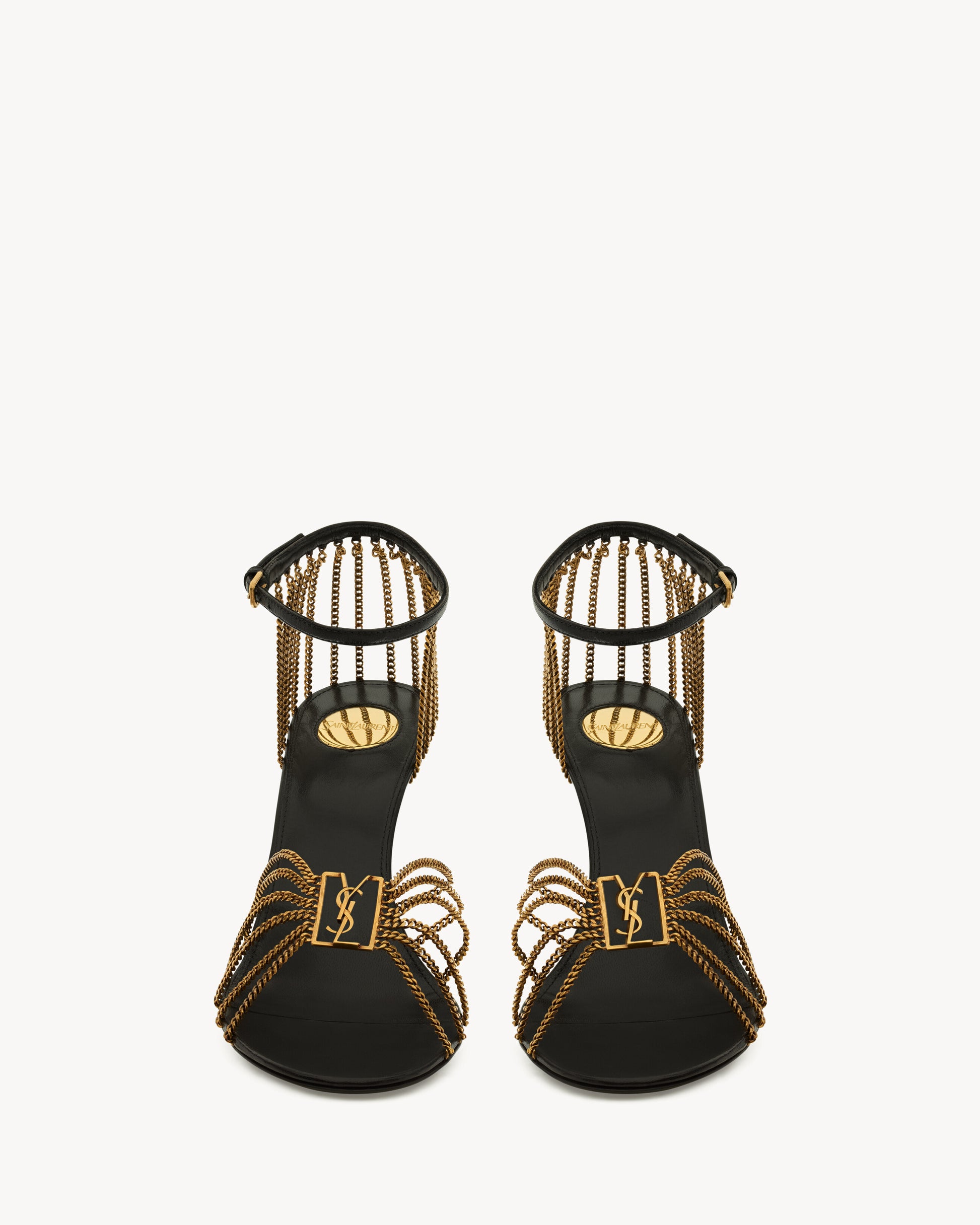 BABYLONE sandals in smooth leather and metal