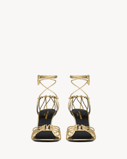 BABYLONE sandals in metallic leather