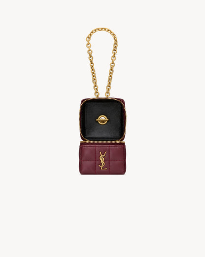 CASSANDRE MATELASSÉ CARRÉ mini cube on chain in shiny leather