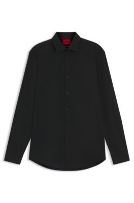 Slim-fit shirt in easy-iron cotton poplin