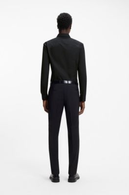 Slim-fit shirt in easy-iron cotton poplin