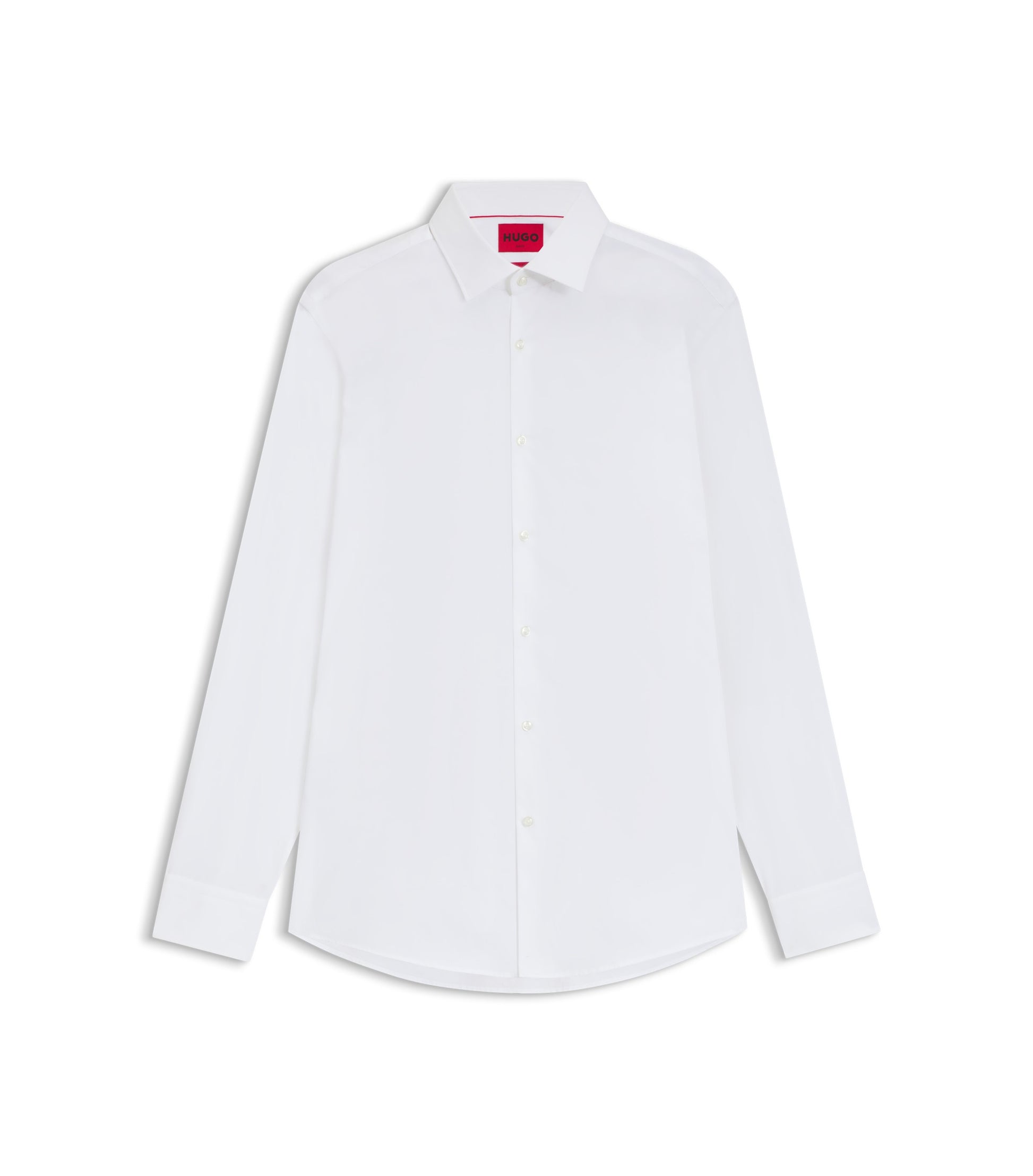 Slim-fit shirt in easy-iron cotton poplin