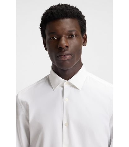 Slim-fit shirt in easy-iron cotton poplin