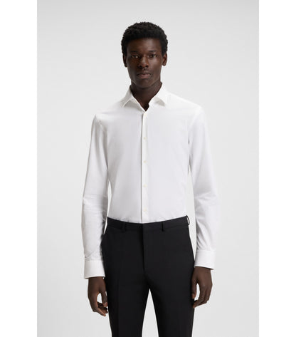 Slim-fit shirt in easy-iron cotton poplin