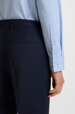 Slim-fit shirt in easy-iron cotton poplin