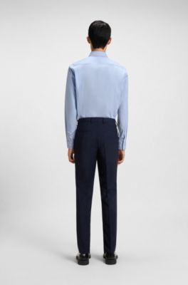 Slim-fit shirt in easy-iron cotton poplin