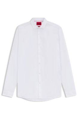 Extra-slim-fit shirt in cotton poplin with spread collar