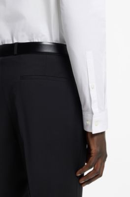 Extra-slim-fit shirt in cotton poplin with spread collar