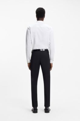 Extra-slim-fit shirt in cotton poplin with spread collar
