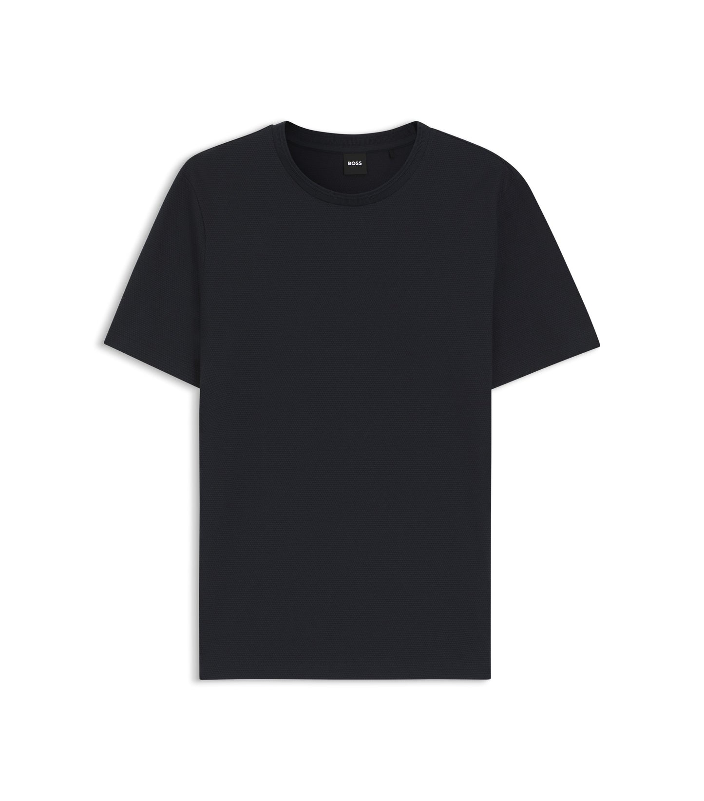Cotton-blend T-shirt with bubble-jacquard structure