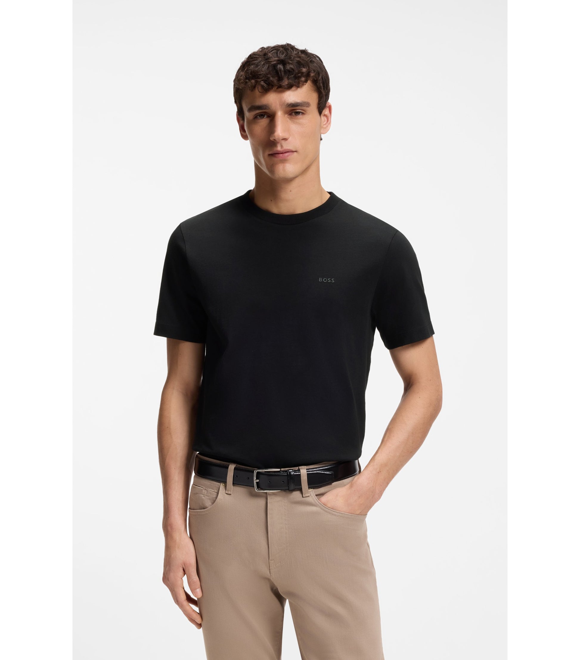 Cotton-jersey T-shirt with logo detail
