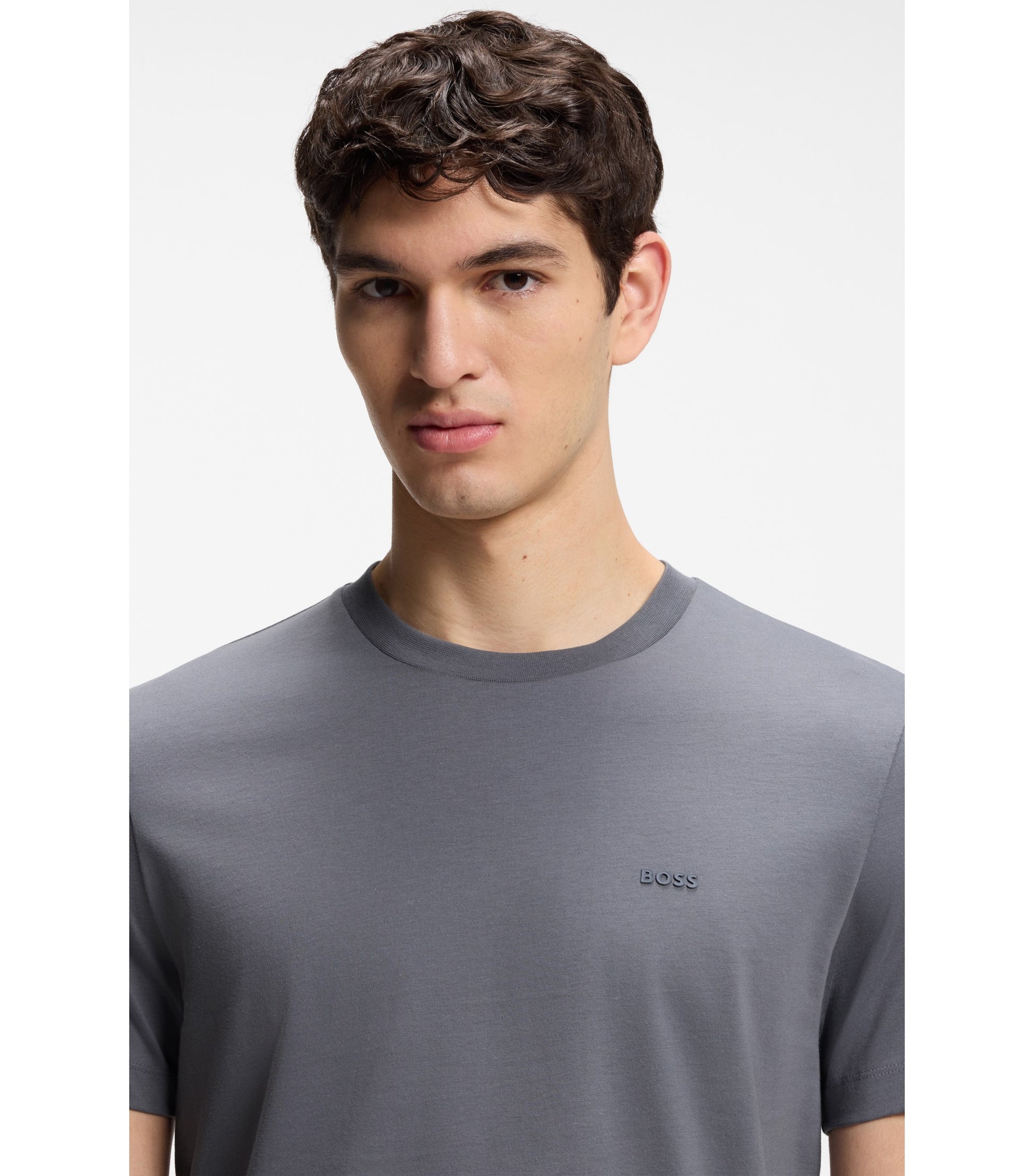 Cotton-jersey T-shirt with logo detail