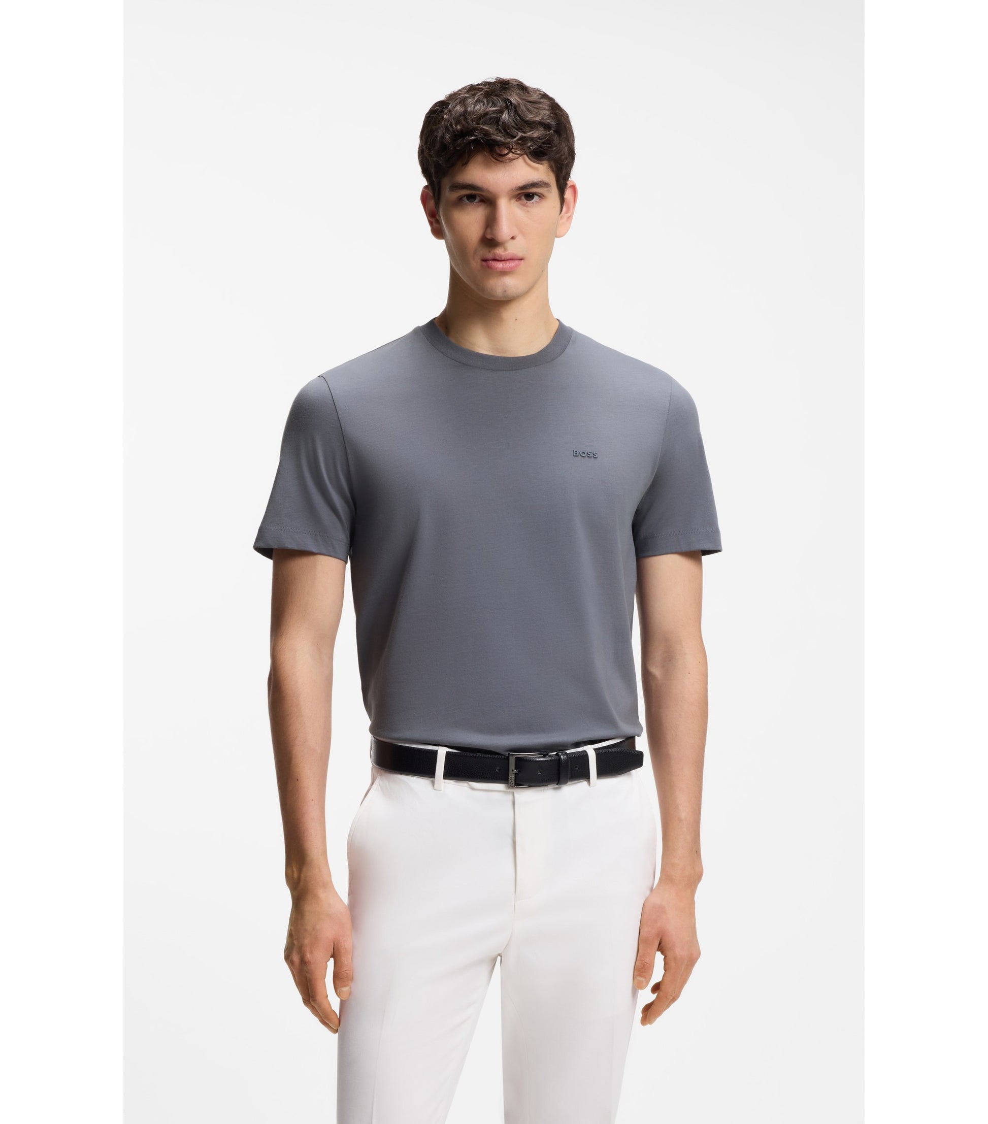 Cotton-jersey T-shirt with logo detail