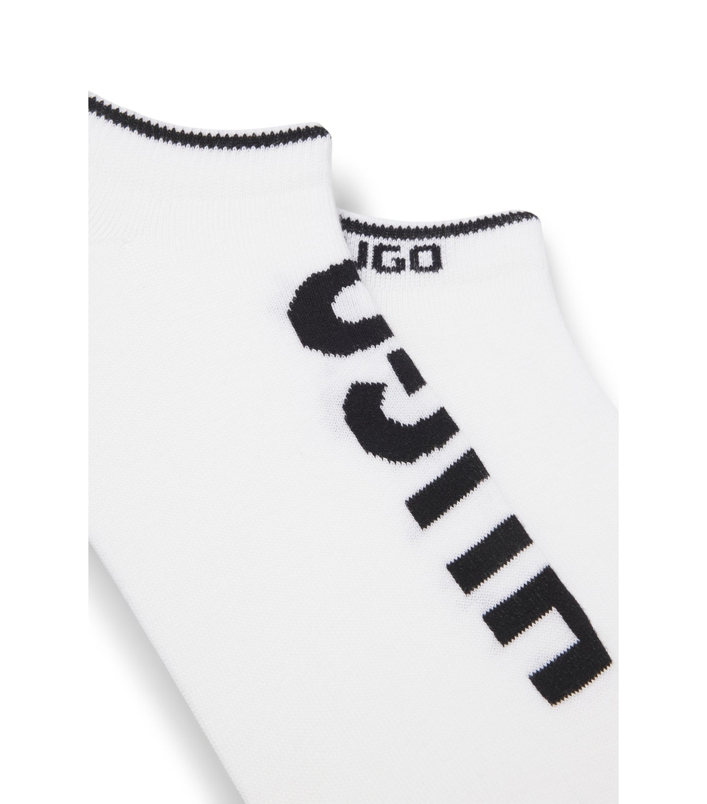 Two-pack of cotton-blend ankle socks with logos