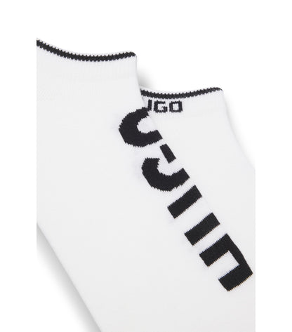Two-pack of cotton-blend ankle socks with logos
