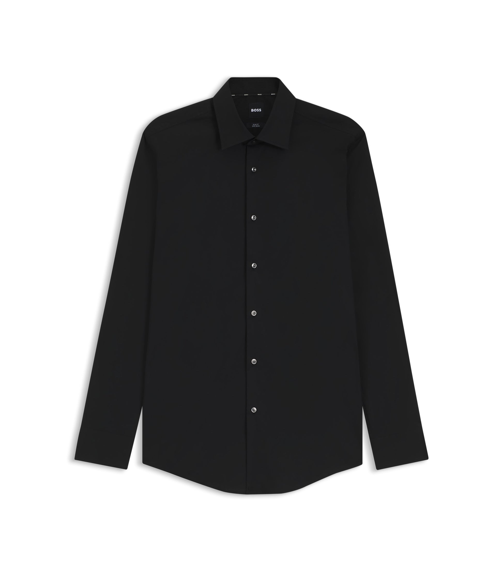 Slim-fit shirt in easy-iron stretch-cotton poplin