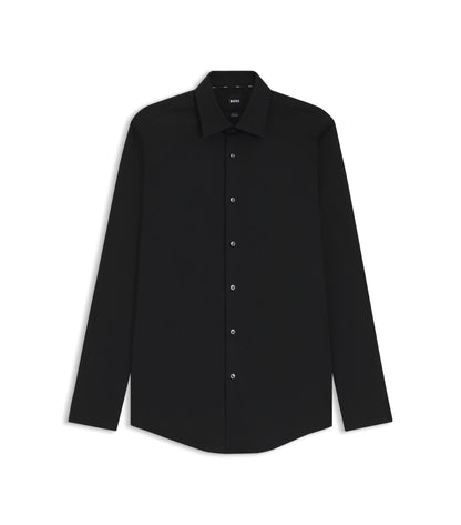 Slim-fit shirt in easy-iron stretch-cotton poplin