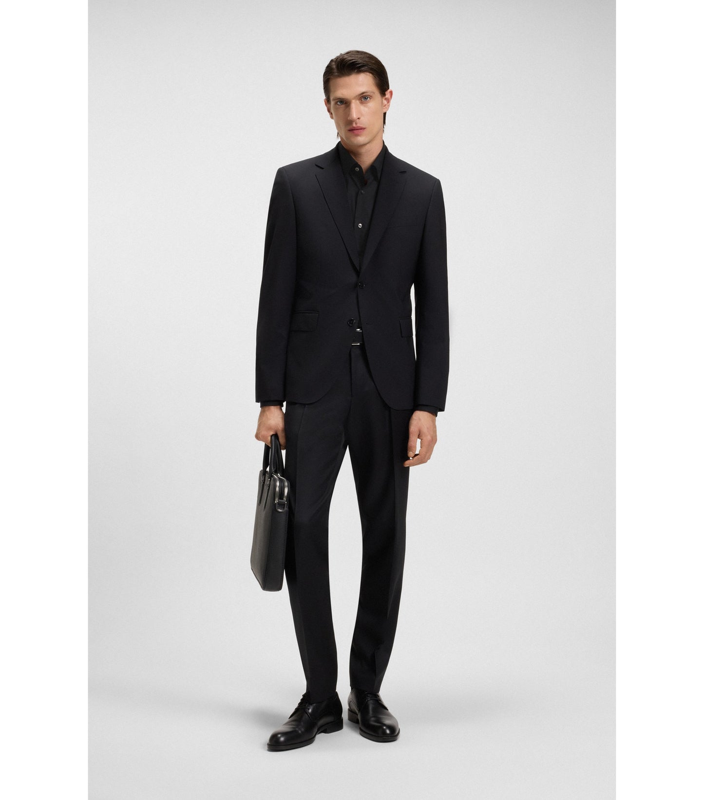 Slim-fit shirt in easy-iron stretch-cotton poplin