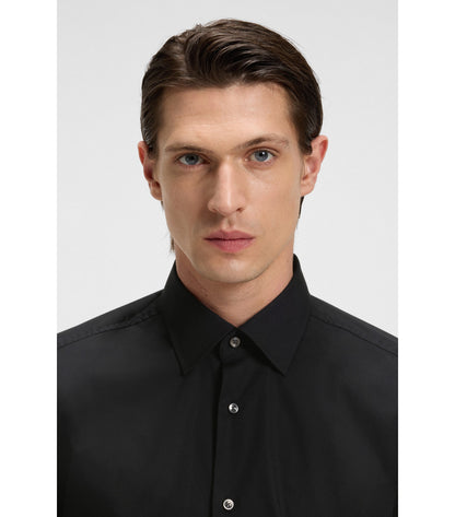 Slim-fit shirt in easy-iron stretch-cotton poplin