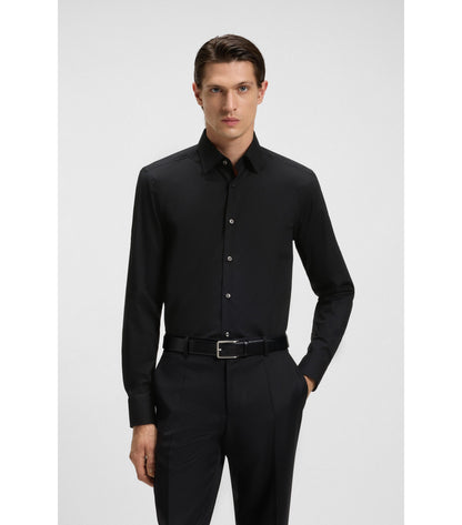 Slim-fit shirt in easy-iron stretch-cotton poplin
