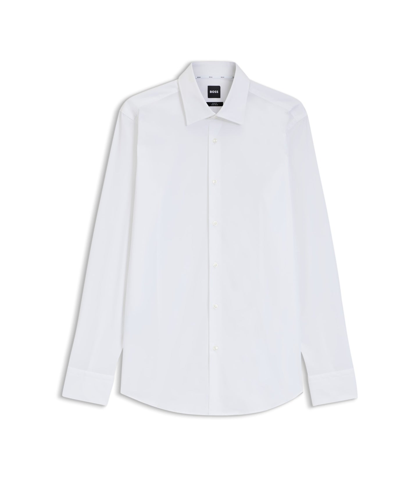 Slim-fit shirt in easy-iron stretch-cotton poplin
