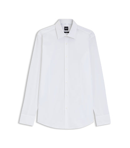 Slim-fit shirt in easy-iron stretch-cotton poplin