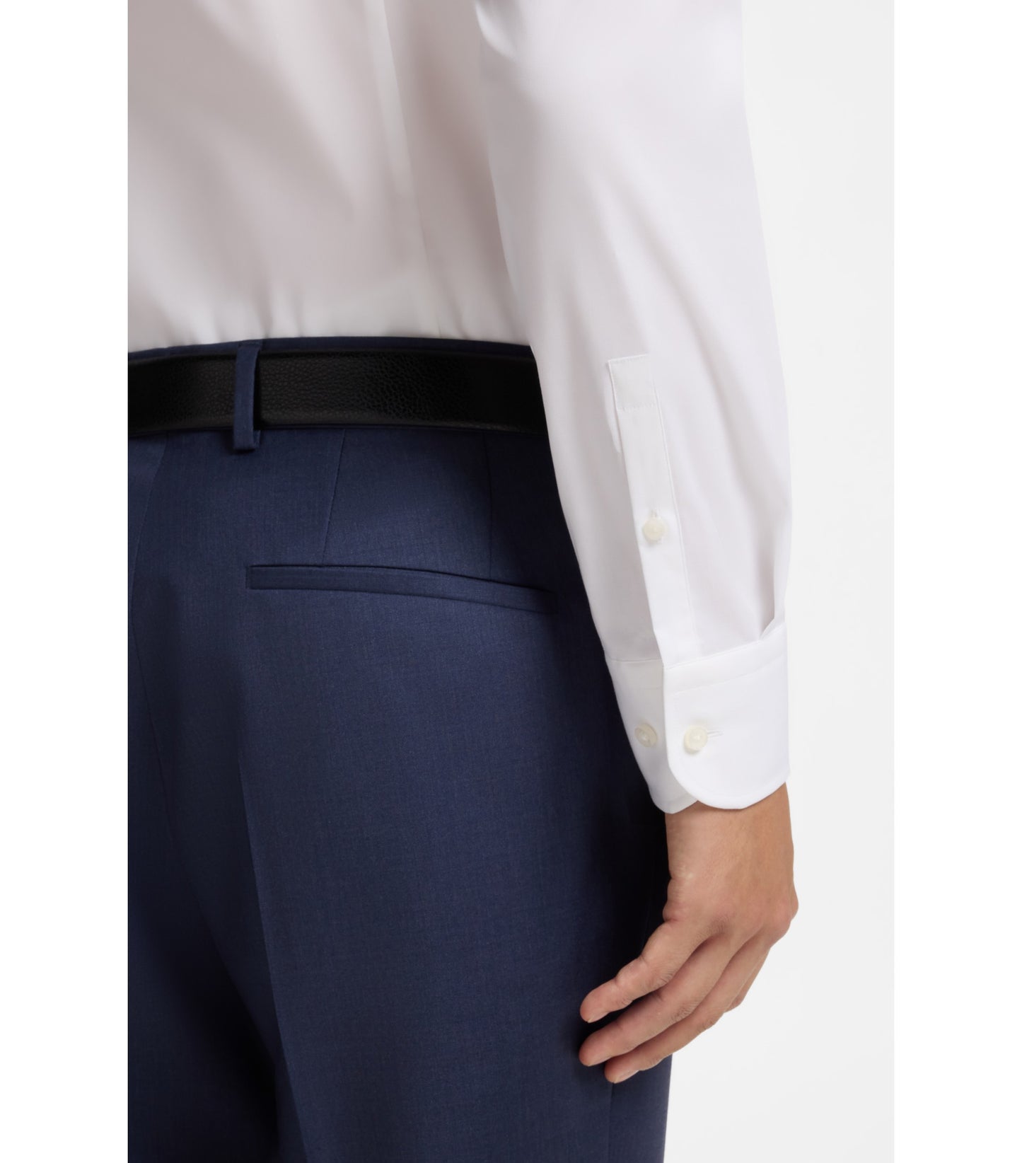 Slim-fit shirt in easy-iron stretch-cotton poplin
