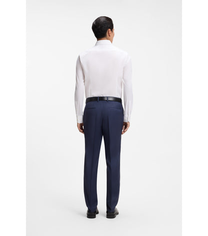 Slim-fit shirt in easy-iron stretch-cotton poplin