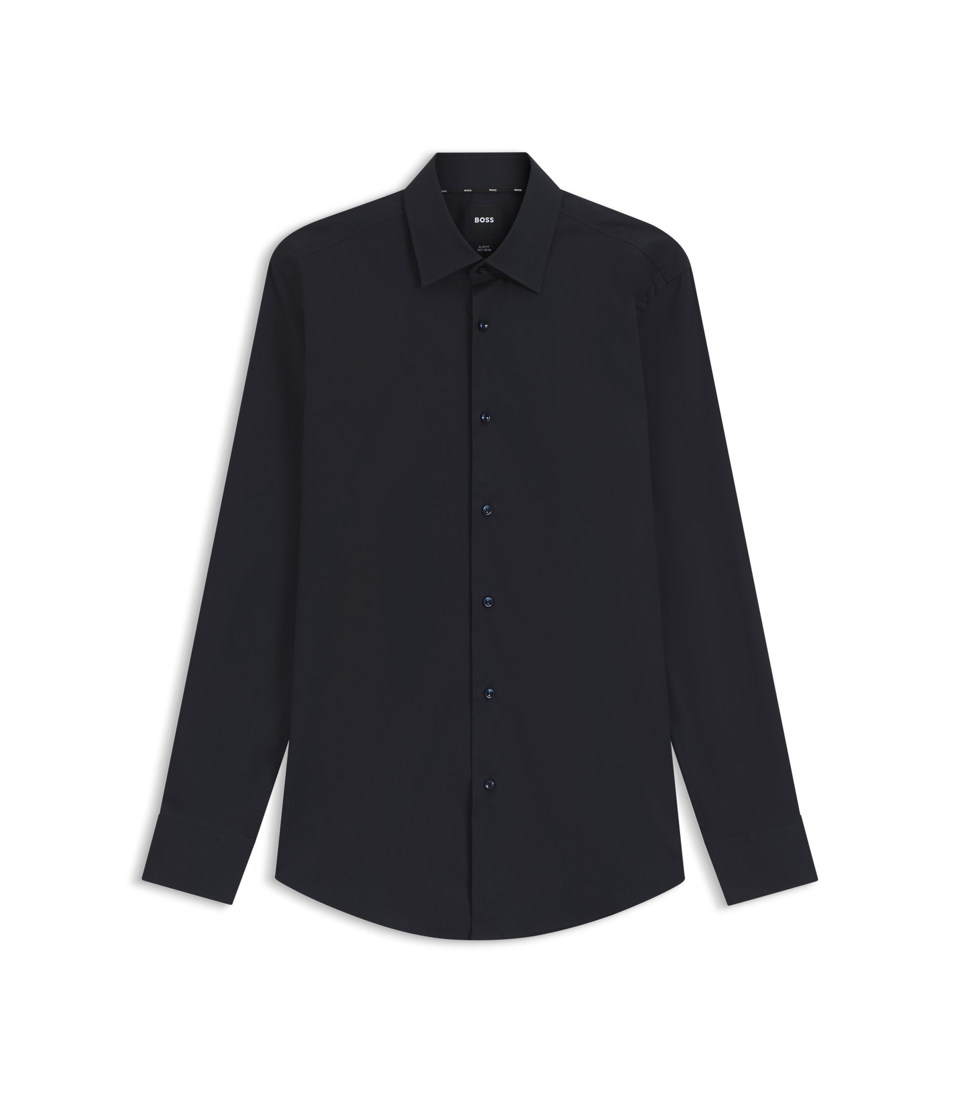 Slim-fit shirt in easy-iron stretch-cotton poplin