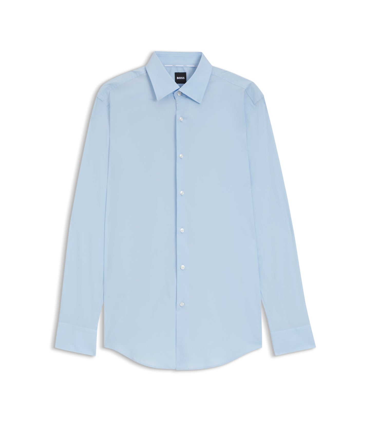 Slim-fit shirt in easy-iron stretch-cotton poplin