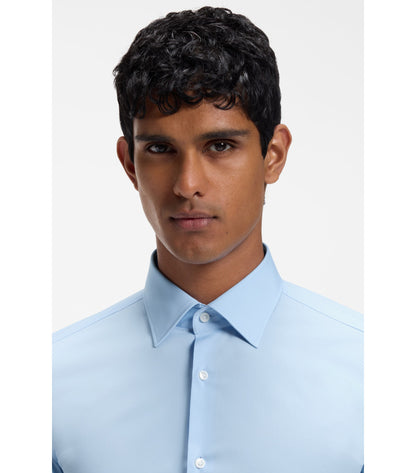 Slim-fit shirt in easy-iron stretch-cotton poplin