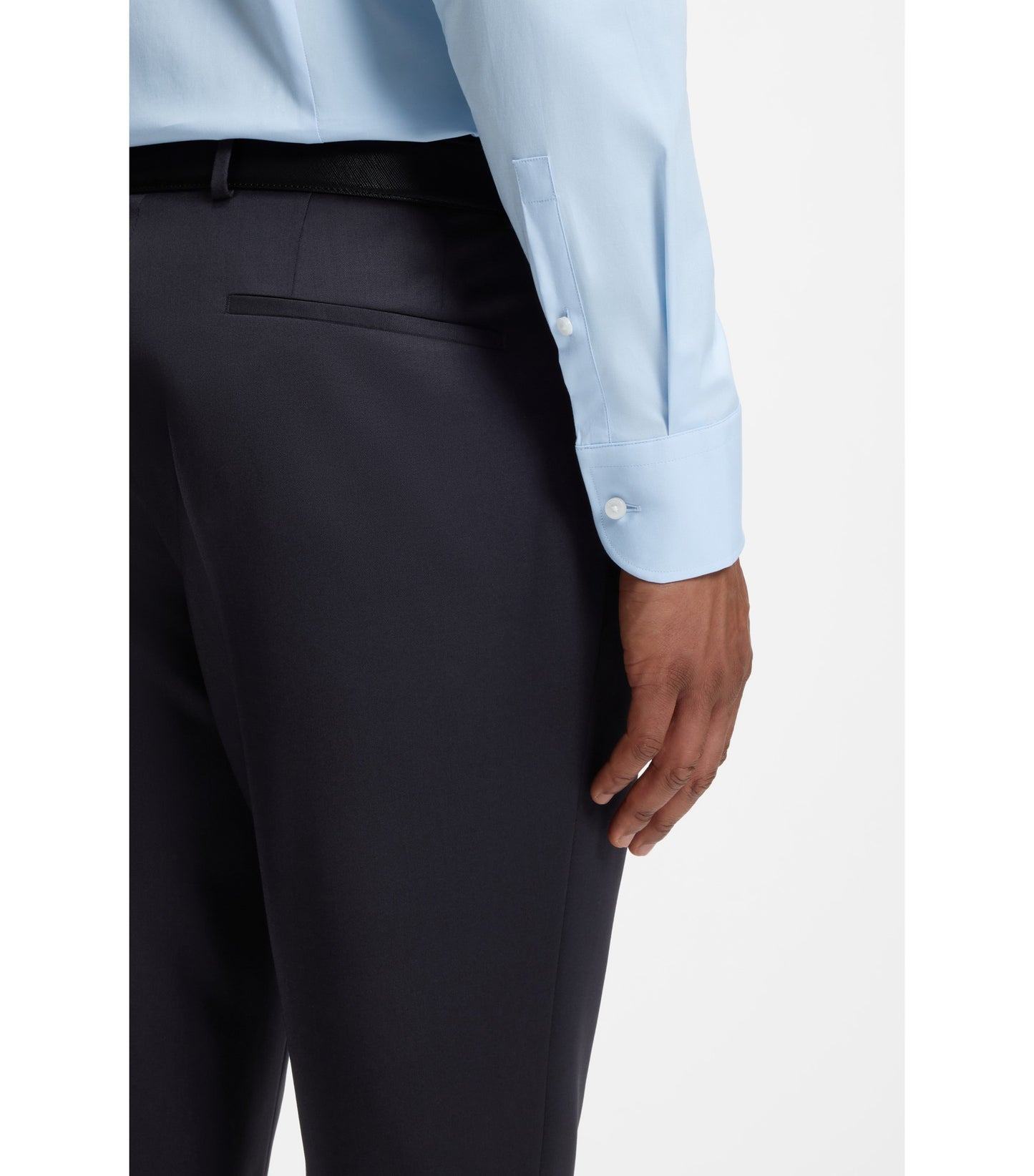 Slim-fit shirt in easy-iron stretch-cotton poplin